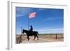 USA, Wyoming, Ranch, Sign, Cowboy, Us Flag-Catharina Lux-Framed Photographic Print