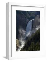 USA, Wyoming. Shadows and mist at Lower Yellowstone Falls, Yellowstone National Park.-Judith Zimmerman-Framed Photographic Print