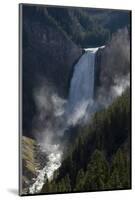 USA, Wyoming. Shadows and mist at Lower Yellowstone Falls, Yellowstone National Park.-Judith Zimmerman-Mounted Photographic Print