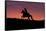 USA, Wyoming, Shell, The Hideout Ranch, Silhouette of Cowboy and Horse at Sunset-Hollice Looney-Framed Stretched Canvas