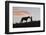 USA, Wyoming, Shell, The Hideout Ranch, Silhouette of Cowgirl with Horse at Sunset-Hollice Looney-Framed Photographic Print