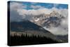 USA, Wyoming. Teton mountains veiled in clouds, Grand Teton National Park.-Judith Zimmerman-Stretched Canvas