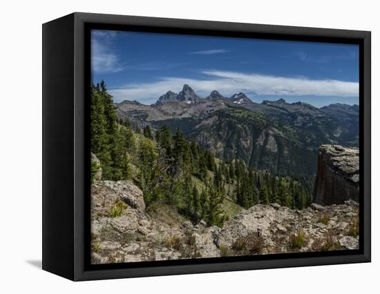 USA, Wyoming. View of Grand Teton and National Park from west, Jedediah Smith Wilderness-Howie Garber-Framed Stretched Canvas