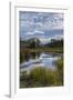 USA, Wyoming. White Rock Mountain and Squaretop Peak above Green River wetland-Howie Garber-Framed Photographic Print