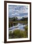 USA, Wyoming. White Rock Mountain and Squaretop Peak above Green River wetland-Howie Garber-Framed Photographic Print