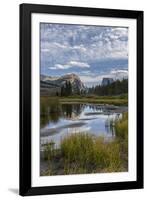 USA, Wyoming. White Rock Mountain and Squaretop Peak above Green River wetland-Howie Garber-Framed Photographic Print