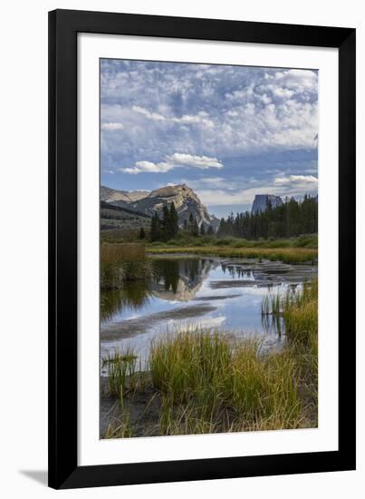 USA, Wyoming. White Rock Mountain and Squaretop Peak above Green River wetland-Howie Garber-Framed Photographic Print