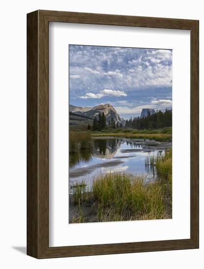 USA, Wyoming. White Rock Mountain and Squaretop Peak above Green River wetland-Howie Garber-Framed Photographic Print