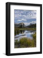 USA, Wyoming. White Rock Mountain and Squaretop Peak above Green River wetland-Howie Garber-Framed Photographic Print