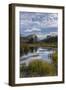 USA, Wyoming. White Rock Mountain and Squaretop Peak above Green River wetland-Howie Garber-Framed Photographic Print