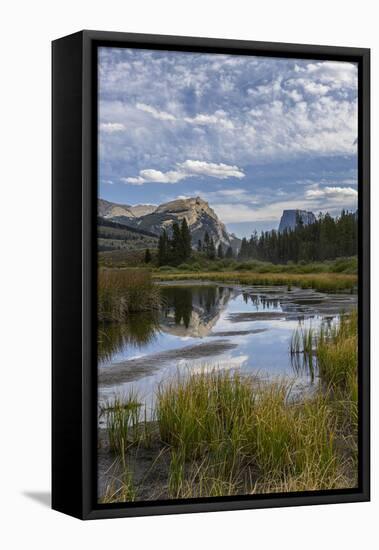 USA, Wyoming. White Rock Mountain and Squaretop Peak above Green River wetland-Howie Garber-Framed Stretched Canvas