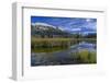 USA, Wyoming. White Rock Mountain and Squaretop Peak above Green River wetland-Howie Garber-Framed Photographic Print