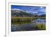 USA, Wyoming. White Rock Mountain and Squaretop Peak above Green River wetland-Howie Garber-Framed Photographic Print