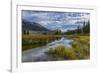 USA, Wyoming. White Rock Mountain and Squaretop Peak above Green River wetland-Howie Garber-Framed Photographic Print