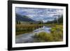 USA, Wyoming. White Rock Mountain and Squaretop Peak above Green River wetland-Howie Garber-Framed Photographic Print