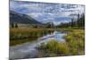 USA, Wyoming. White Rock Mountain and Squaretop Peak above Green River wetland-Howie Garber-Mounted Photographic Print