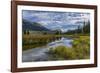 USA, Wyoming. White Rock Mountain and Squaretop Peak above Green River wetland-Howie Garber-Framed Photographic Print