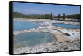 USA, Wyoming, Yellowstone National Park, Biscuit Basin, Black Diamond Pool.-Cindy Miller Hopkins-Framed Stretched Canvas