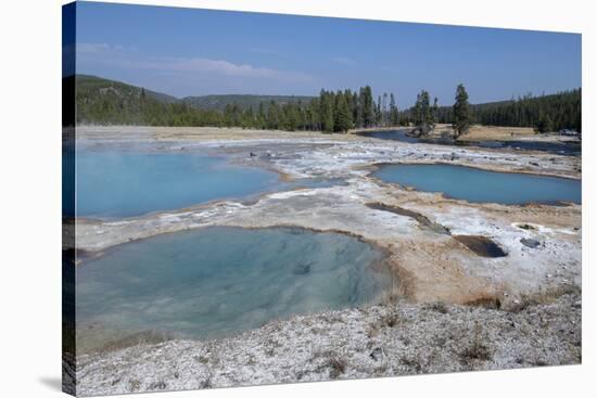 USA, Wyoming, Yellowstone National Park, Biscuit Basin, Black Diamond Pool.-Cindy Miller Hopkins-Stretched Canvas