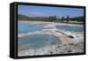 USA, Wyoming, Yellowstone National Park, Biscuit Basin, Black Diamond Pool.-Cindy Miller Hopkins-Framed Stretched Canvas