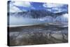 USA Wyoming Yellowstone National Park Grand Prismatic Spring Mist over Hot Spring in Winter Landsca-Nosnibor137-Stretched Canvas