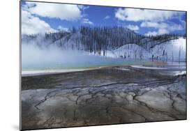 USA Wyoming Yellowstone National Park Grand Prismatic Spring Mist over Hot Spring in Winter Landsca-Nosnibor137-Mounted Photographic Print