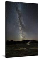 USA, Wyoming, Yellowstone National Park. Meteor streaks across Milky Way.-Jaynes Gallery-Stretched Canvas