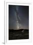 USA, Wyoming, Yellowstone National Park. Meteor streaks across Milky Way.-Jaynes Gallery-Framed Photographic Print
