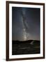 USA, Wyoming, Yellowstone National Park. Meteor streaks across Milky Way.-Jaynes Gallery-Framed Photographic Print