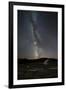 USA, Wyoming, Yellowstone National Park. Meteor streaks across Milky Way.-Jaynes Gallery-Framed Photographic Print