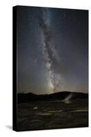 USA, Wyoming, Yellowstone National Park. Meteor streaks across Milky Way.-Jaynes Gallery-Stretched Canvas