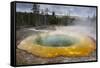 USA, Wyoming, Yellowstone National Park. Morning Glory Pool landscape.-Jaynes Gallery-Framed Stretched Canvas