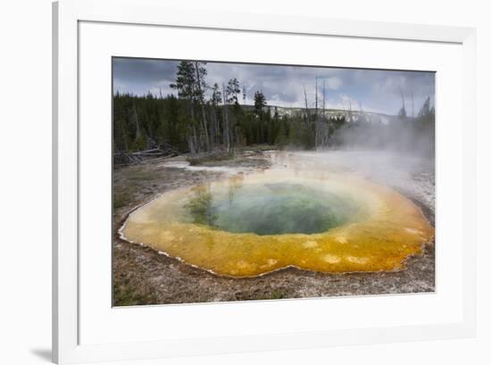 USA, Wyoming, Yellowstone National Park. Morning Glory Pool landscape.-Jaynes Gallery-Framed Photographic Print