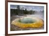 USA, Wyoming, Yellowstone National Park. Morning Glory Pool landscape.-Jaynes Gallery-Framed Photographic Print