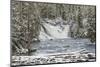 USA, Wyoming, Yellowstone National Park. Snowy landscape with Lewis Falls and Lewis River.-Jaynes Gallery-Mounted Photographic Print