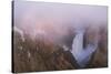 USA, Wyoming, Yellowstone National Park. Sunrise fog around Lower Yellowstone Falls.-Jaynes Gallery-Stretched Canvas