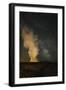 USA, Wyoming, Yellowstone NP. Milky Way and erupting Old Faithful Geyser.-Jaynes Gallery-Framed Photographic Print