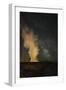 USA, Wyoming, Yellowstone NP. Milky Way and erupting Old Faithful Geyser.-Jaynes Gallery-Framed Photographic Print