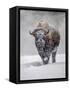 USA, Yellowstone National Park. One bison during winter.-George Theodore-Framed Stretched Canvas