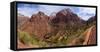 USA, Zion National Park, Panorama, Mountain Pass-Catharina Lux-Framed Stretched Canvas