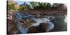 USA, Zion National Park, Panorama, Watchman and Virgin River-Catharina Lux-Stretched Canvas