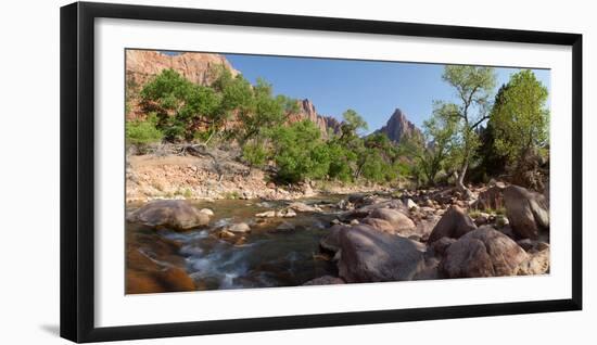 USA, Zion National Park, Panorama, Watchman and Virgin River-Catharina Lux-Framed Photographic Print