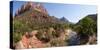 USA, Zion National Park, Panorama, Watchman and Virgin River-Catharina Lux-Stretched Canvas