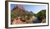 USA, Zion National Park, Panorama, Watchman and Virgin River-Catharina Lux-Framed Photographic Print