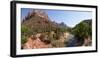 USA, Zion National Park, Panorama, Watchman and Virgin River-Catharina Lux-Framed Photographic Print