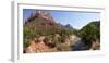 USA, Zion National Park, Panorama, Watchman and Virgin River-Catharina Lux-Framed Photographic Print