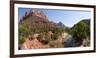 USA, Zion National Park, Panorama, Watchman and Virgin River-Catharina Lux-Framed Photographic Print