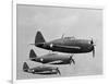 USAAF P-47 Thunderbolt Fighter Planes in Flight-null-Framed Photographic Print