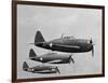 USAAF P-47 Thunderbolt Fighter Planes in Flight-null-Framed Photographic Print