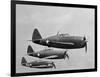 USAAF P-47 Thunderbolt Fighter Planes in Flight-null-Framed Photographic Print